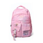 Yufei Aesthetic Pink Multi-Pocket Backpack – Trendy Japanese Style School & College Bag