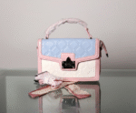 Pastel Dreams Quilted Satchel – Luxury Tri-Color Handbag with Scarf & Crossbody Strap